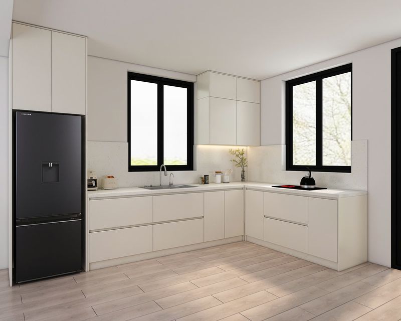 Tủ bếp Plywood phủ Laminate 4 Bếp có hướng