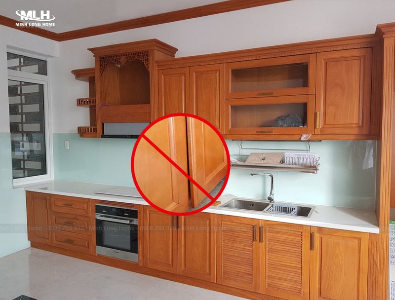 Kinh nghiệm bảo quản tủ bếp gỗ cao su 2 Cách bảo quản tủ bếp gỗ tự nhiên tranh công vênh