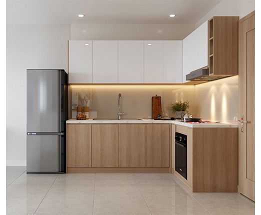 Các loại phủ Melamine cho tủ bếp MDF 4 Tủ bếp phủ Melamine cao cấp