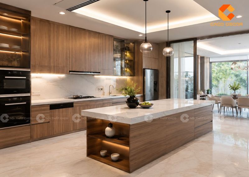 Tủ bếp gỗ công nghiệp đẹp cho nhà phố, căn hộ, biệt thự 3 Màu tủ bếp đẹp hiện đại cho nhà phố