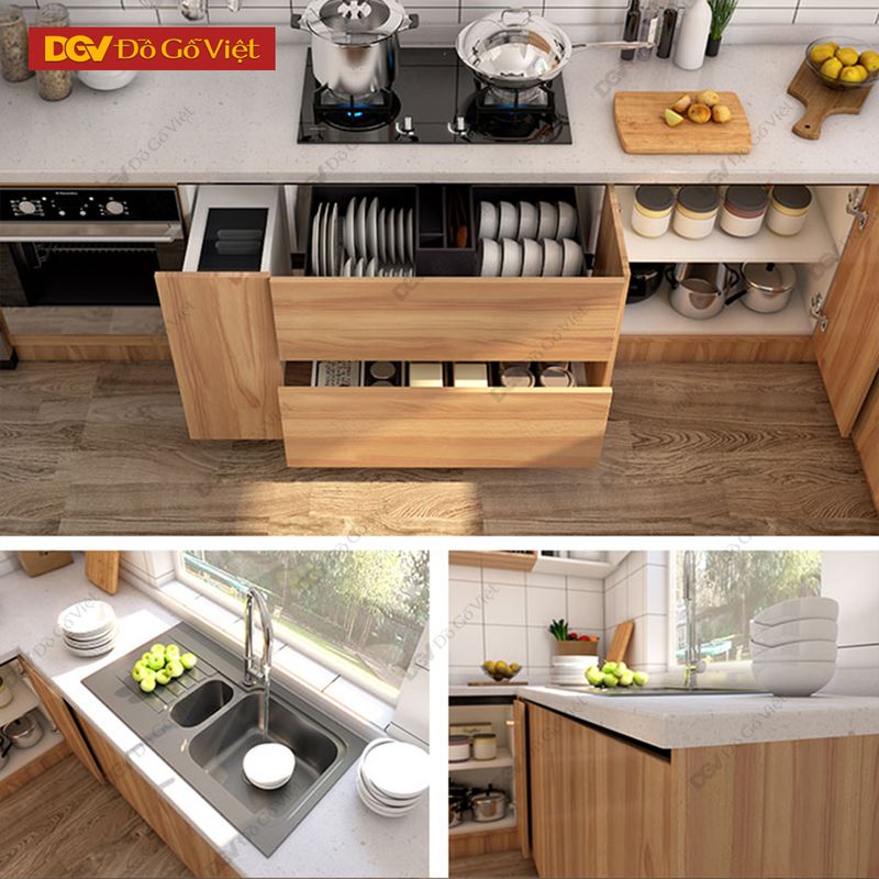 Mẫu tủ bếp MDF đẹp dẫn đầu xu hướng 4 Mẫu tủ bếp hiện đại