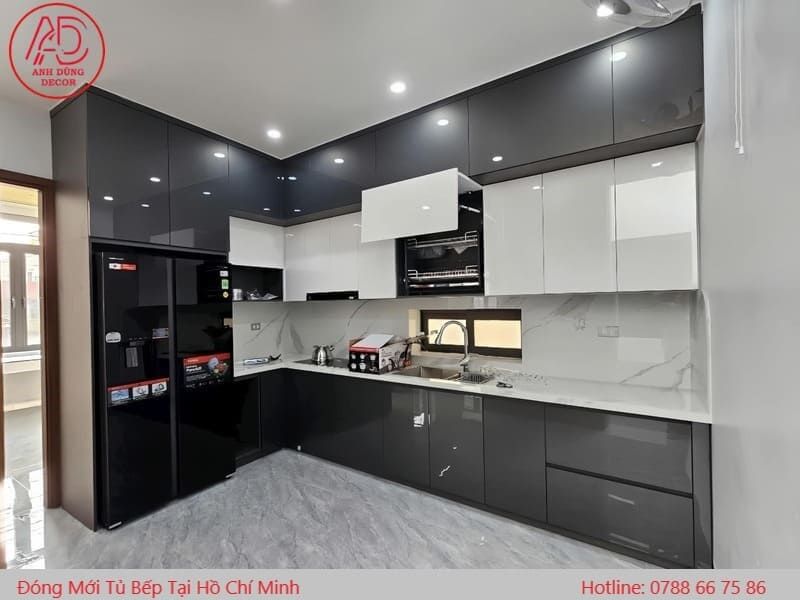 Mẫu tủ bếp MDF đẹp dẫn đầu xu hướng 3 Mẫu tủ bếp hiện đại kiểu gốc L