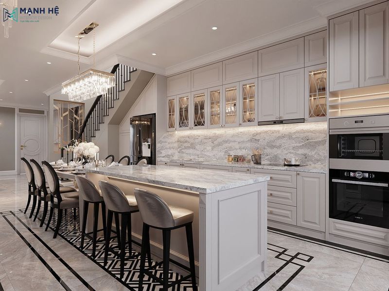 Mẫu tủ bếp MDF đẹp dẫn đầu xu hướng 2 Nội thất nhà phố hiện đại