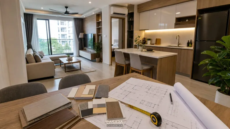 Thi công nội thất chung cư <a href=