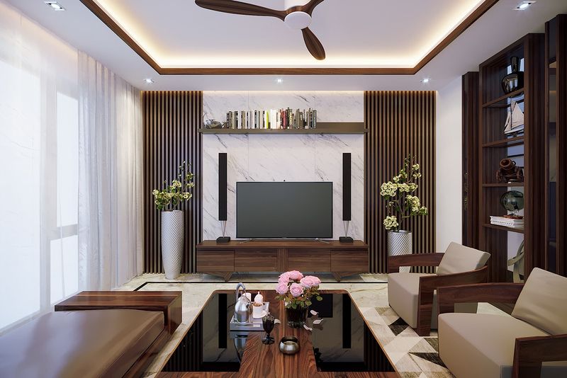 Thi Công Nội Thất Phòng Khách Chung Cư 6 Không gian phòng khách ấm cúng, tiện nghi