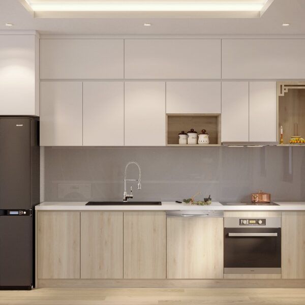 Tủ bếp Plywood phủ Acrylic 3 tủ bếp gỗ Plywood phủ acrylic An Cường nhà phố