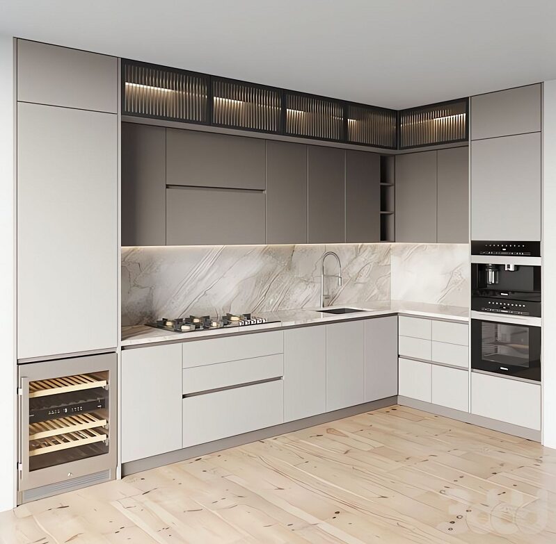 Tủ bếp gỗ công nghiệp đẹp cho nhà phố, căn hộ, biệt thự 4 Tủ bếp gỗ công nghiệp 423t-2