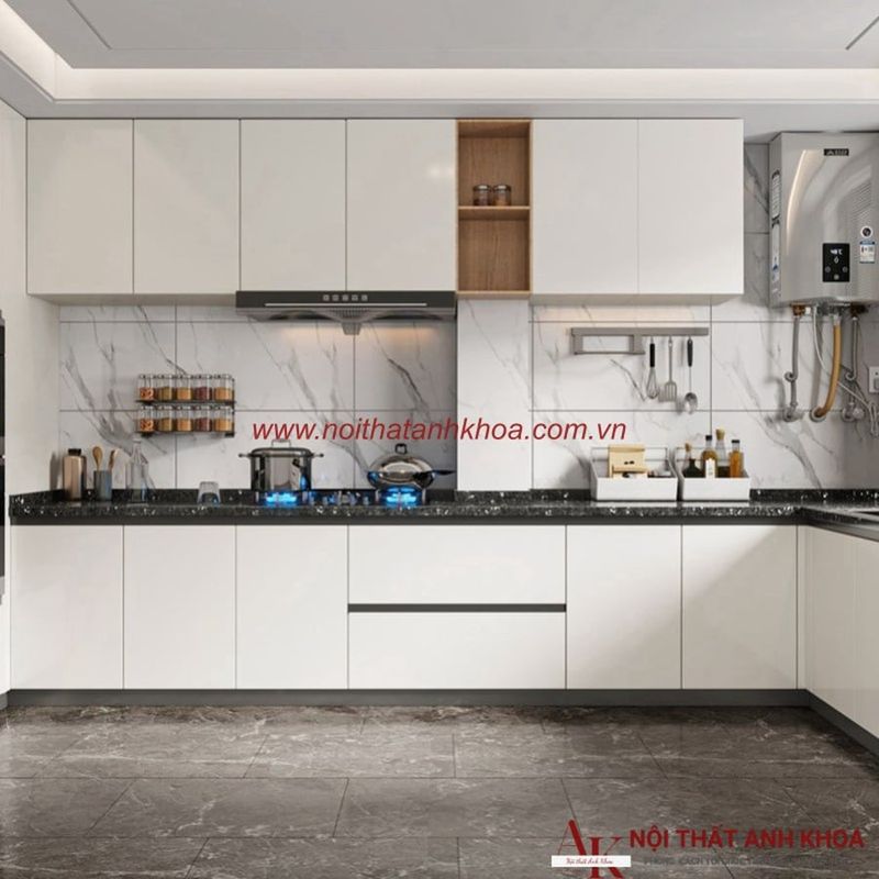 Thi công tủ bếp MDF chống ẩm đẹp, bền, giá tốt 2 Tủ bếp gỗ công nghiệp MDF cao cấp chống ẩm giá tốt
