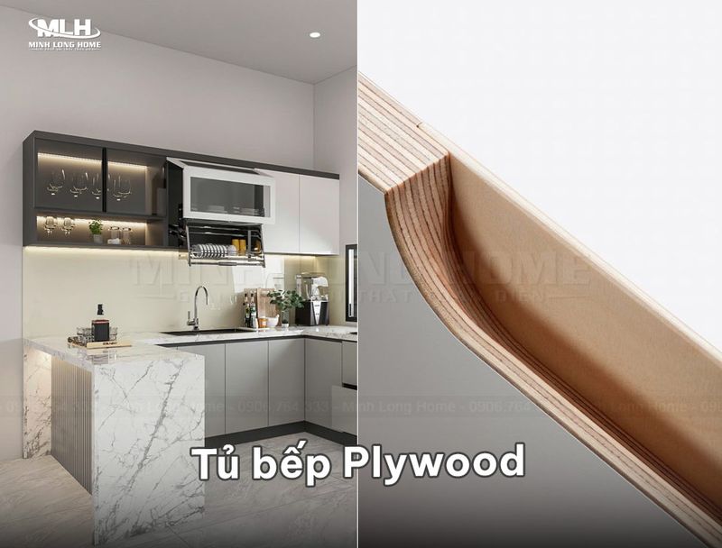 Đóng tủ bếp Plywood theo yêu cầu 2 Ảnh thi công tủ bếp Plywood