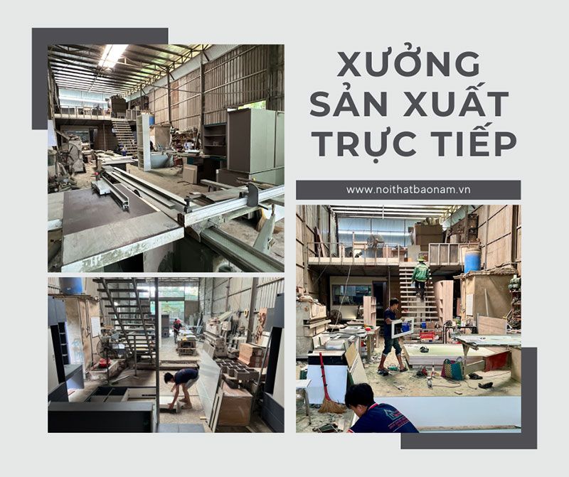 Đóng tủ bếp theo yêu cầu trực tiếp tại xưởng sản xuất 3 Xưởng nội thất Bảo Nam